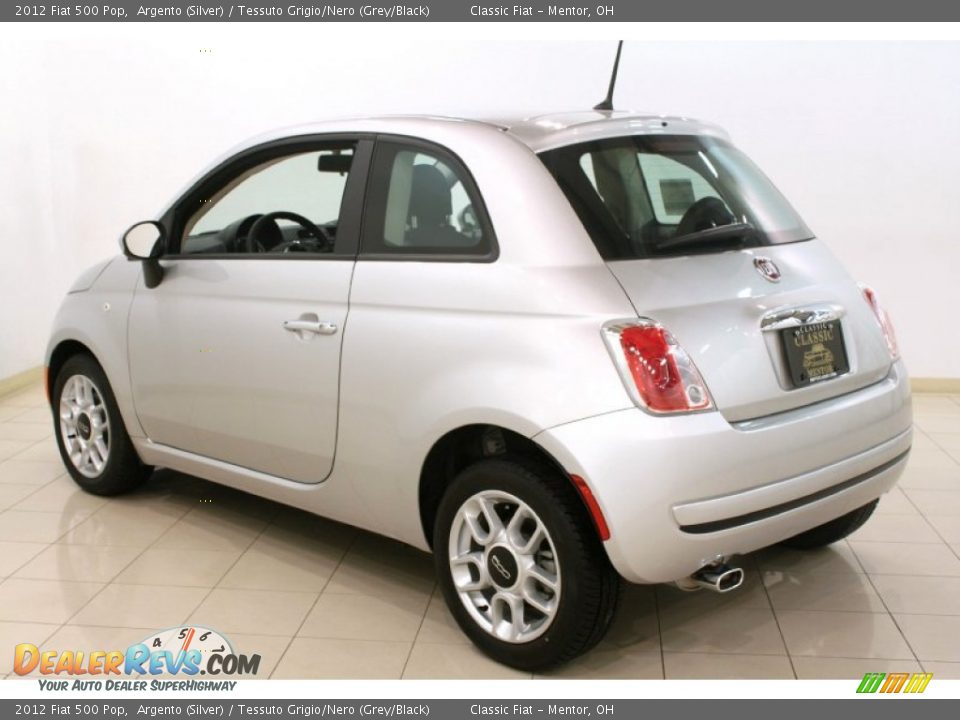 2012 Fiat 500 Pop Argento (Silver) / Tessuto Grigio/Nero (Grey/Black) Photo #13