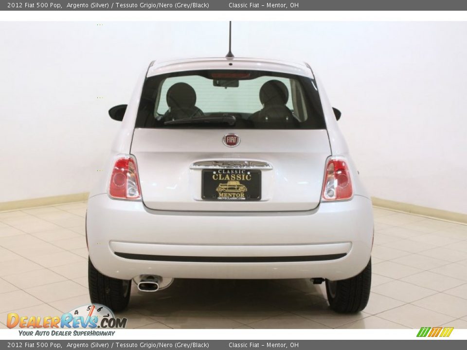 2012 Fiat 500 Pop Argento (Silver) / Tessuto Grigio/Nero (Grey/Black) Photo #16