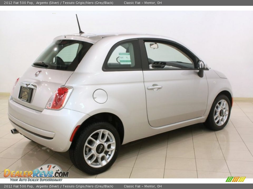 2012 Fiat 500 Pop Argento (Silver) / Tessuto Grigio/Nero (Grey/Black) Photo #18