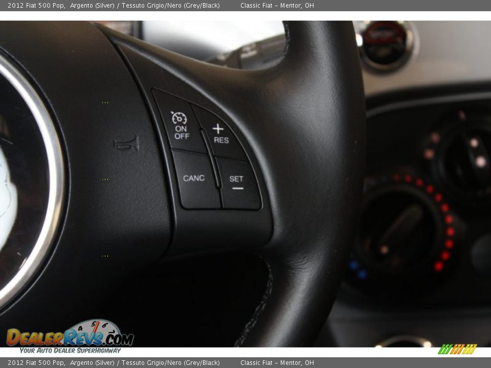 2012 Fiat 500 Pop Argento (Silver) / Tessuto Grigio/Nero (Grey/Black) Photo #26