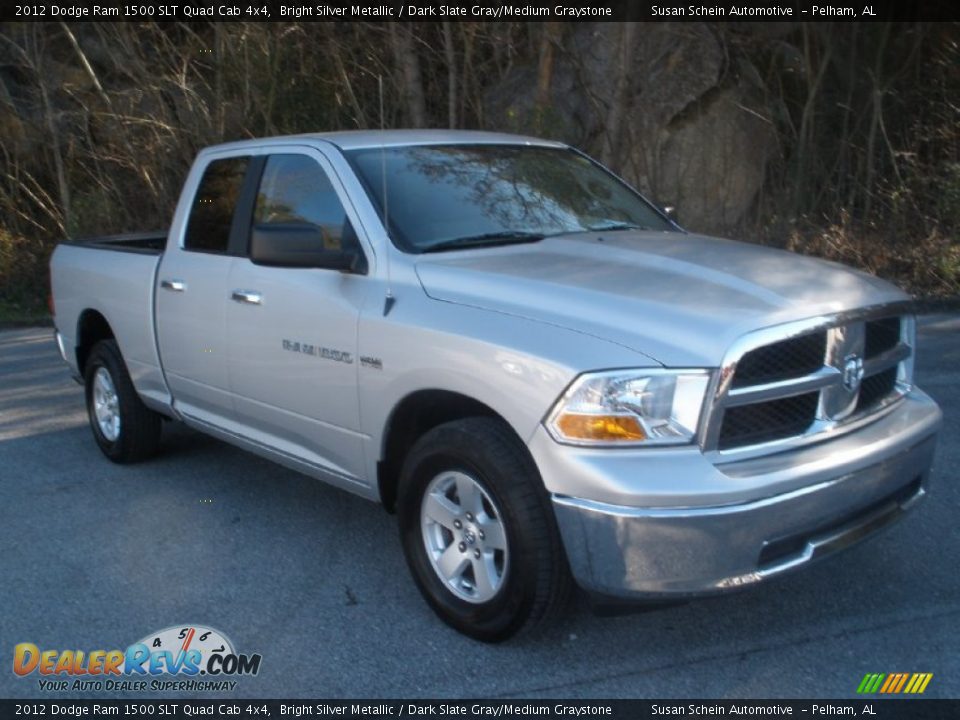 2012 Dodge Ram 1500 SLT Quad Cab 4x4 Bright Silver Metallic / Dark Slate Gray/Medium Graystone Photo #1