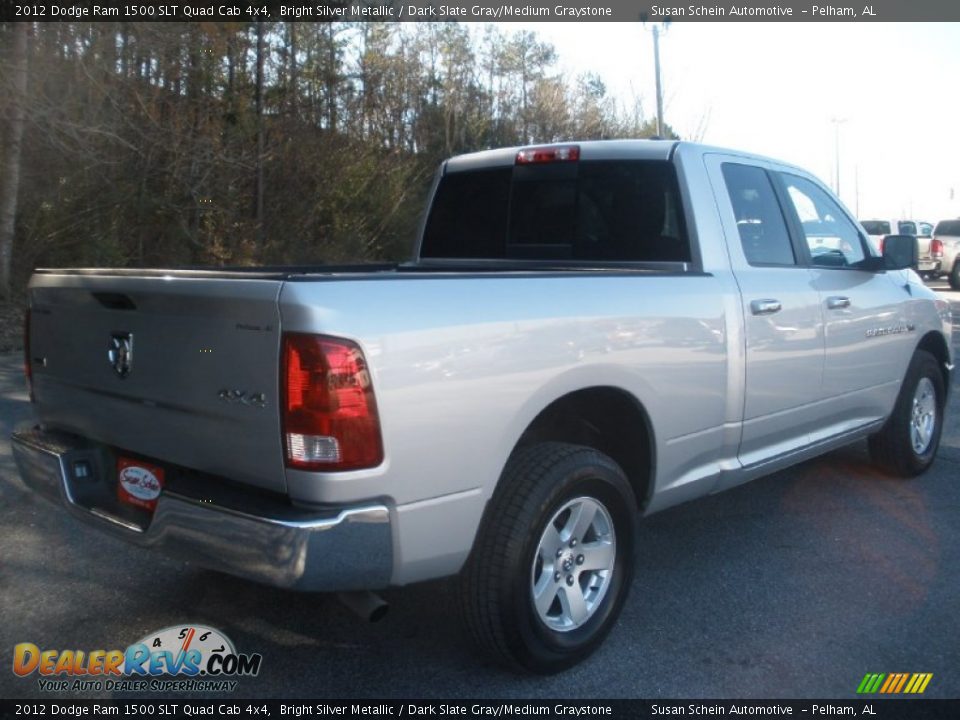 2012 Dodge Ram 1500 SLT Quad Cab 4x4 Bright Silver Metallic / Dark Slate Gray/Medium Graystone Photo #3