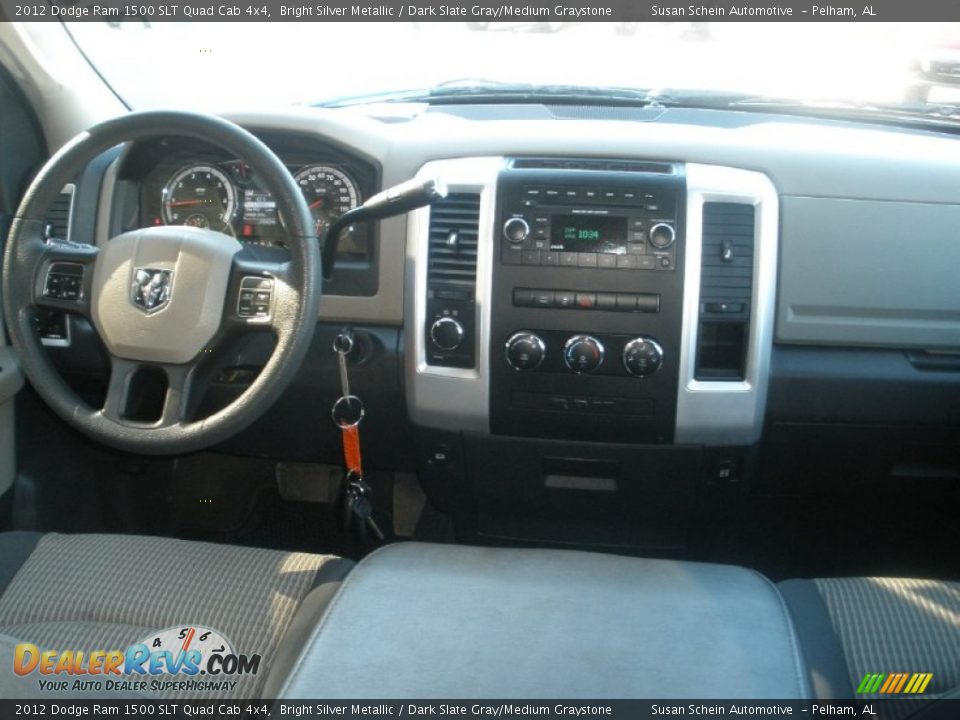 2012 Dodge Ram 1500 SLT Quad Cab 4x4 Bright Silver Metallic / Dark Slate Gray/Medium Graystone Photo #4