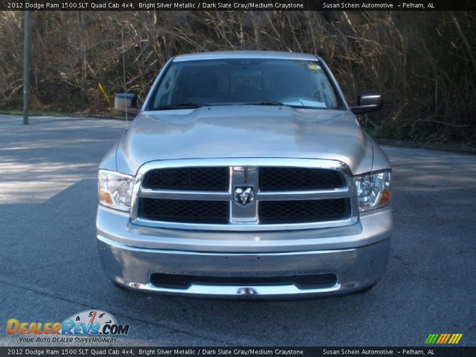 2012 Dodge Ram 1500 SLT Quad Cab 4x4 Bright Silver Metallic / Dark Slate Gray/Medium Graystone Photo #14