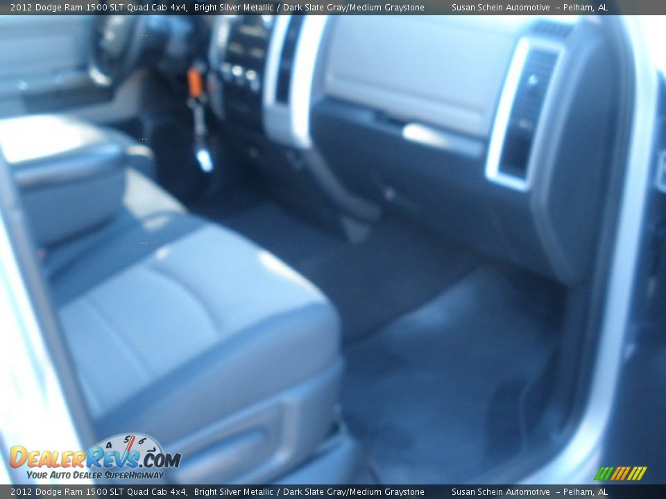 2012 Dodge Ram 1500 SLT Quad Cab 4x4 Bright Silver Metallic / Dark Slate Gray/Medium Graystone Photo #19