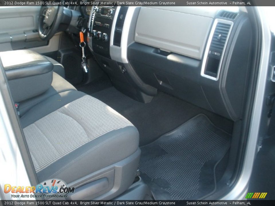 2012 Dodge Ram 1500 SLT Quad Cab 4x4 Bright Silver Metallic / Dark Slate Gray/Medium Graystone Photo #20