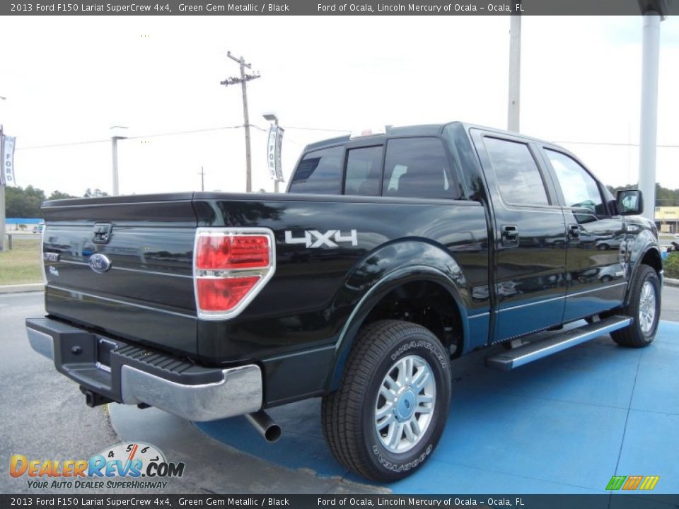 2013 Ford F150 Lariat SuperCrew 4x4 Green Gem Metallic / Black Photo #3