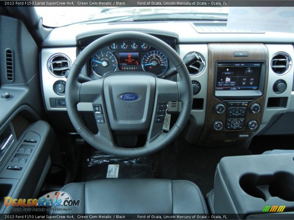 2013 Ford F150 Lariat SuperCrew 4x4 Green Gem Metallic / Black Photo #8