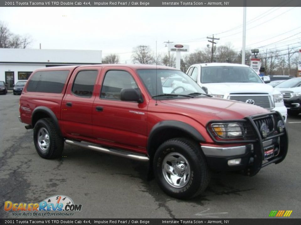 2001 Toyota Tacoma V6 TRD Double Cab 4x4 Impulse Red Pearl / Oak Beige Photo #3