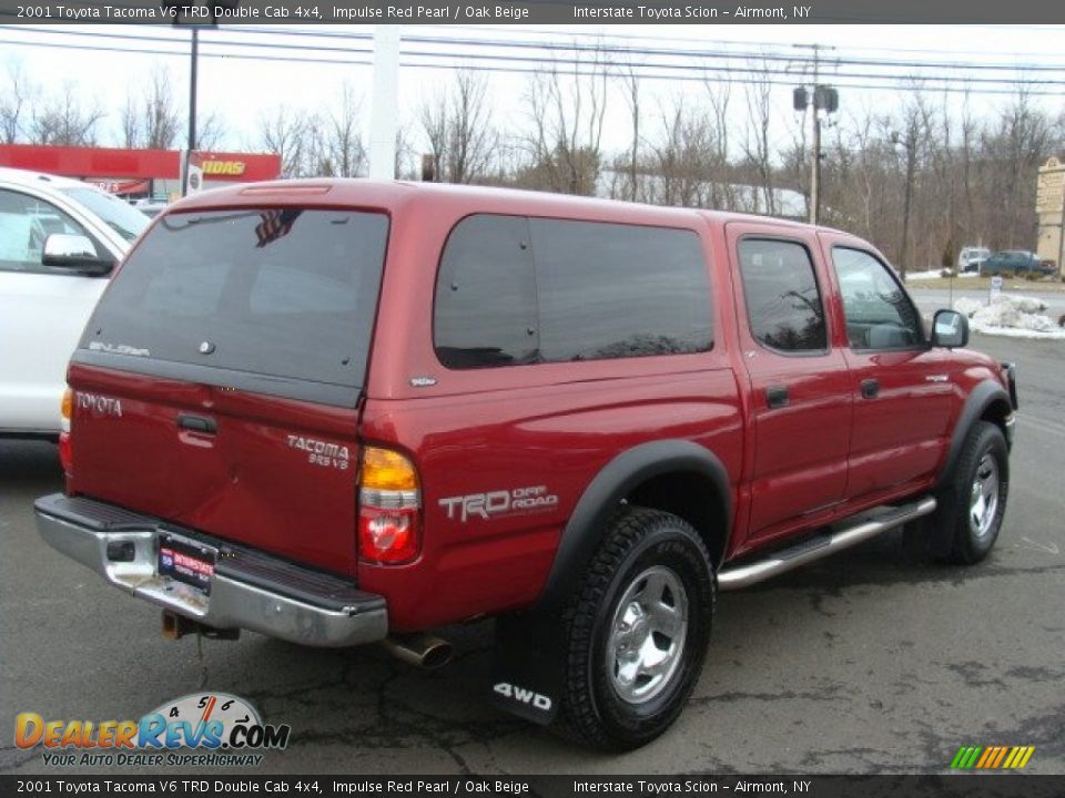 2001 Toyota Tacoma V6 TRD Double Cab 4x4 Impulse Red Pearl / Oak Beige Photo #4