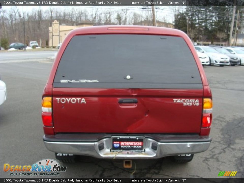 2001 Toyota Tacoma V6 TRD Double Cab 4x4 Impulse Red Pearl / Oak Beige Photo #5