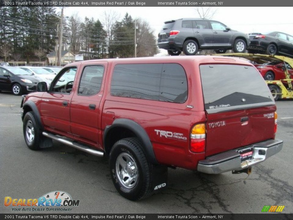 2001 Toyota Tacoma V6 TRD Double Cab 4x4 Impulse Red Pearl / Oak Beige Photo #6