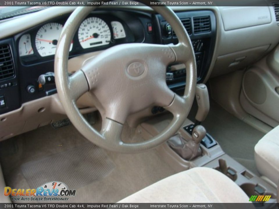 2001 Toyota Tacoma V6 TRD Double Cab 4x4 Impulse Red Pearl / Oak Beige Photo #9