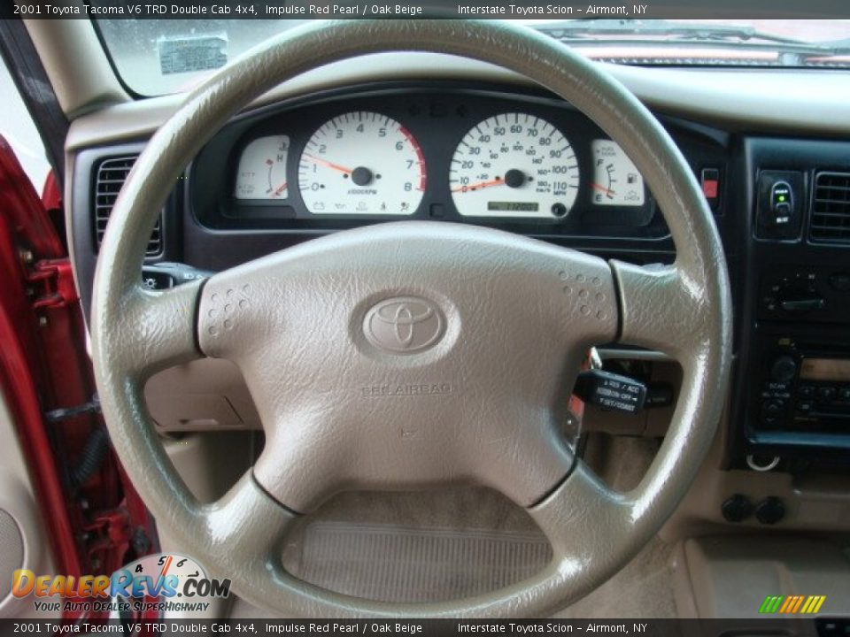 2001 Toyota Tacoma V6 TRD Double Cab 4x4 Impulse Red Pearl / Oak Beige Photo #12