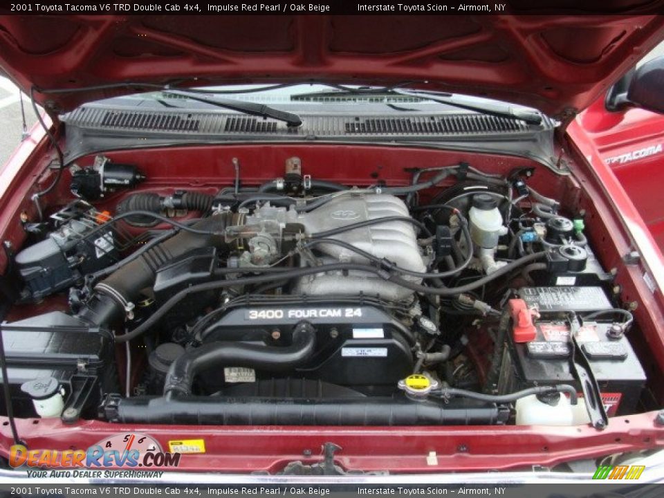 2001 Toyota Tacoma V6 TRD Double Cab 4x4 Impulse Red Pearl / Oak Beige Photo #24