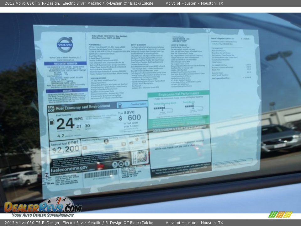 2013 Volvo C30 T5 R-Design Window Sticker Photo #24
