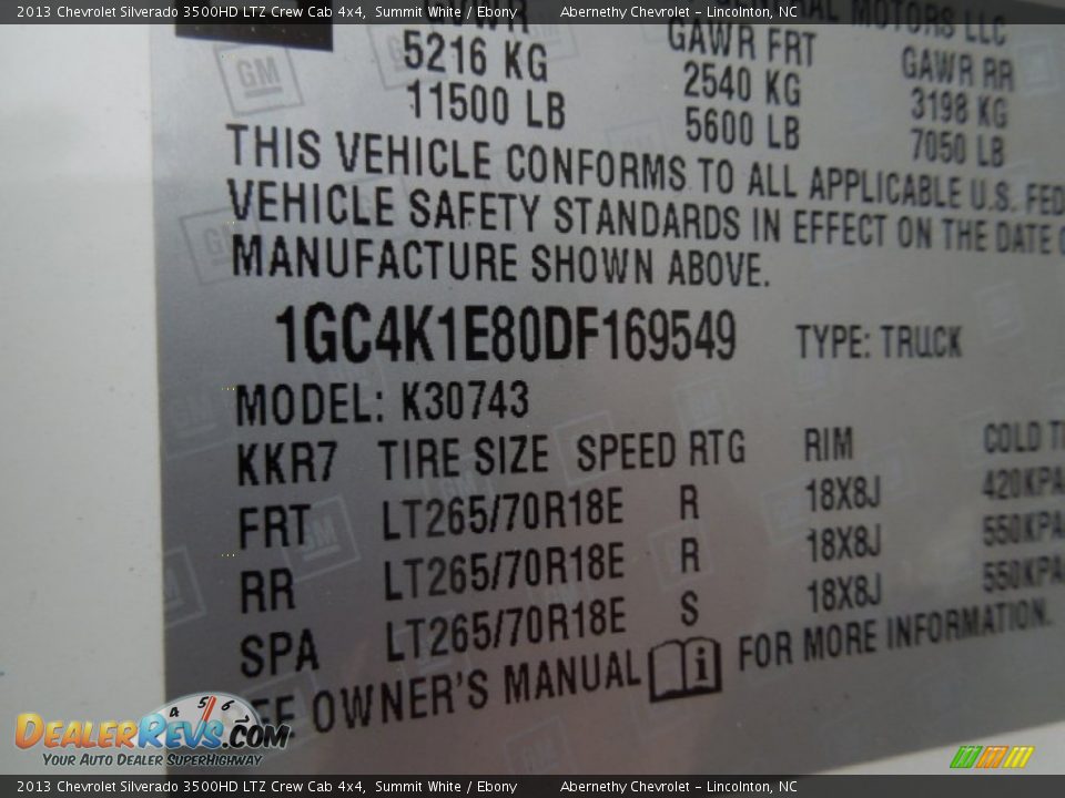 2013 Chevrolet Silverado 3500HD LTZ Crew Cab 4x4 Summit White / Ebony Photo #8