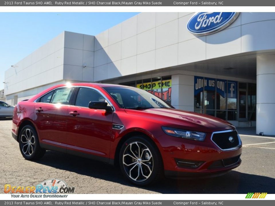 2013 Ford Taurus SHO AWD Ruby Red Metallic / SHO Charcoal Black/Mayan Gray Miko Suede Photo #1