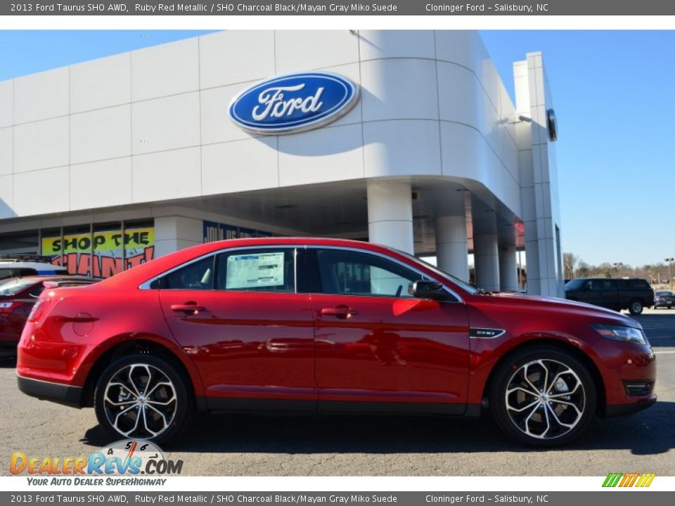 2013 Ford Taurus SHO AWD Ruby Red Metallic / SHO Charcoal Black/Mayan Gray Miko Suede Photo #2