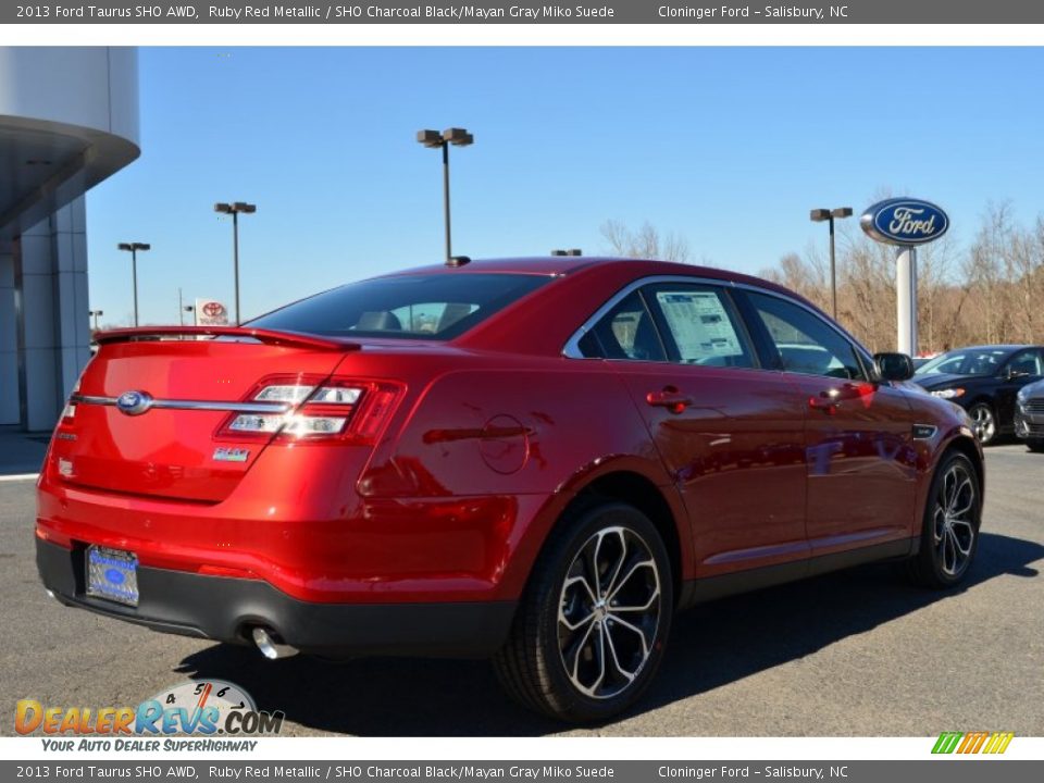 2013 Ford Taurus SHO AWD Ruby Red Metallic / SHO Charcoal Black/Mayan Gray Miko Suede Photo #3