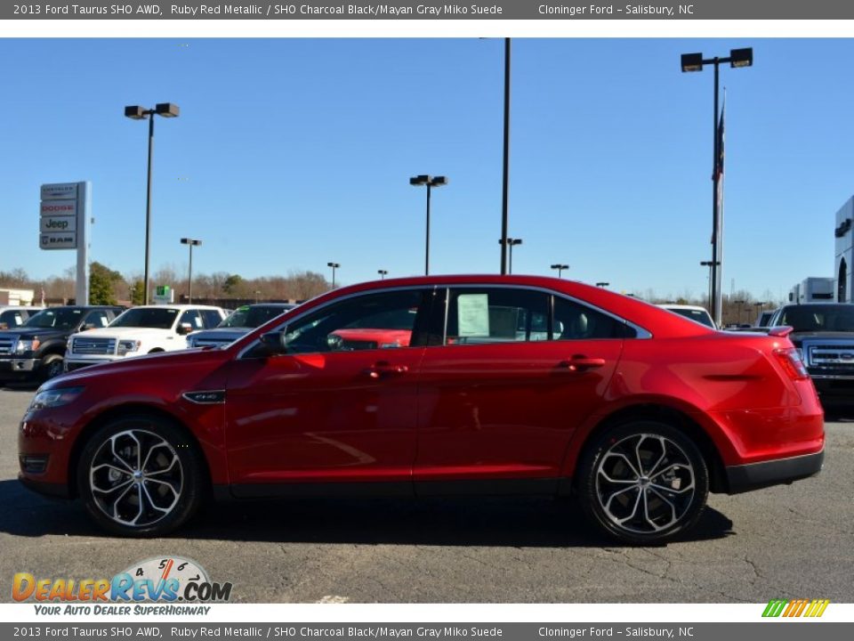 2013 Ford Taurus SHO AWD Ruby Red Metallic / SHO Charcoal Black/Mayan Gray Miko Suede Photo #5