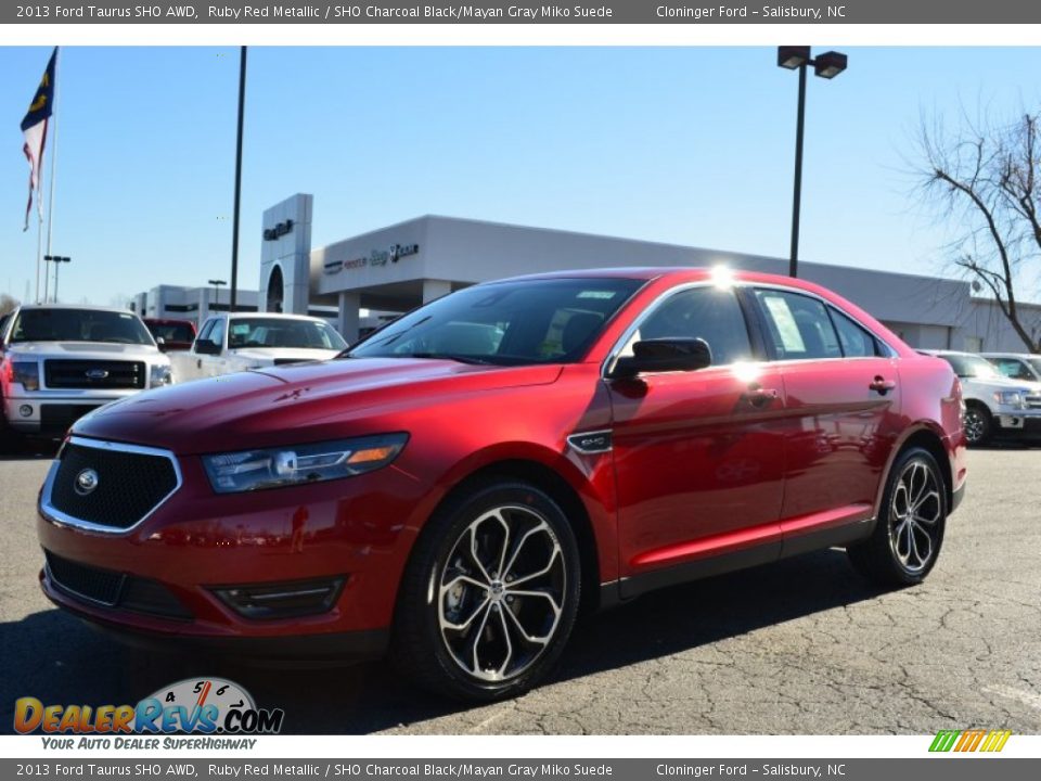 2013 Ford Taurus SHO AWD Ruby Red Metallic / SHO Charcoal Black/Mayan Gray Miko Suede Photo #6
