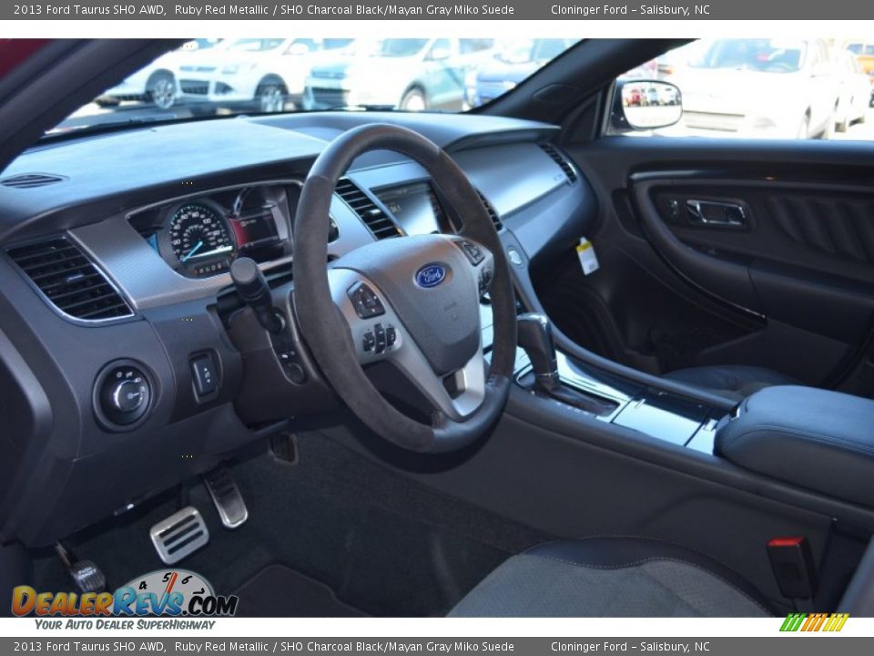 2013 Ford Taurus SHO AWD Ruby Red Metallic / SHO Charcoal Black/Mayan Gray Miko Suede Photo #12