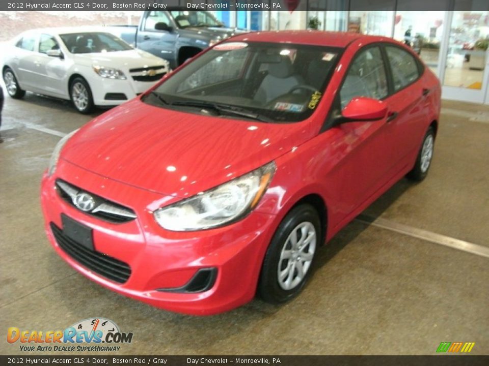 2012 Hyundai Accent GLS 4 Door Boston Red / Gray Photo #1