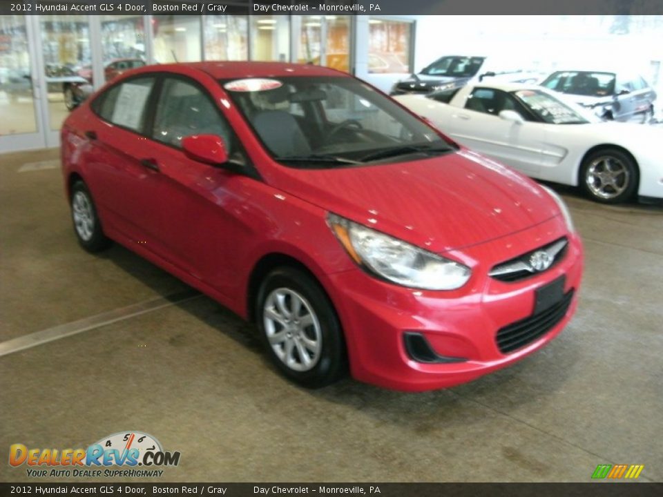 2012 Hyundai Accent GLS 4 Door Boston Red / Gray Photo #2