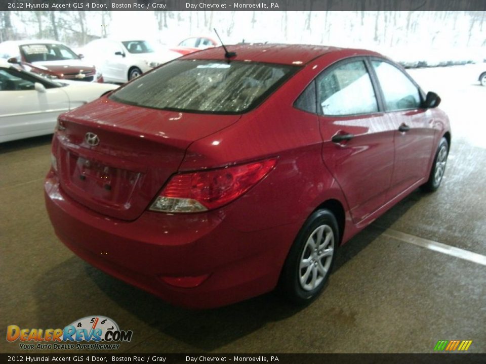 2012 Hyundai Accent GLS 4 Door Boston Red / Gray Photo #3