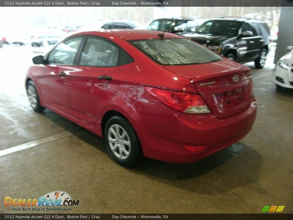 2012 Hyundai Accent GLS 4 Door Boston Red / Gray Photo #4
