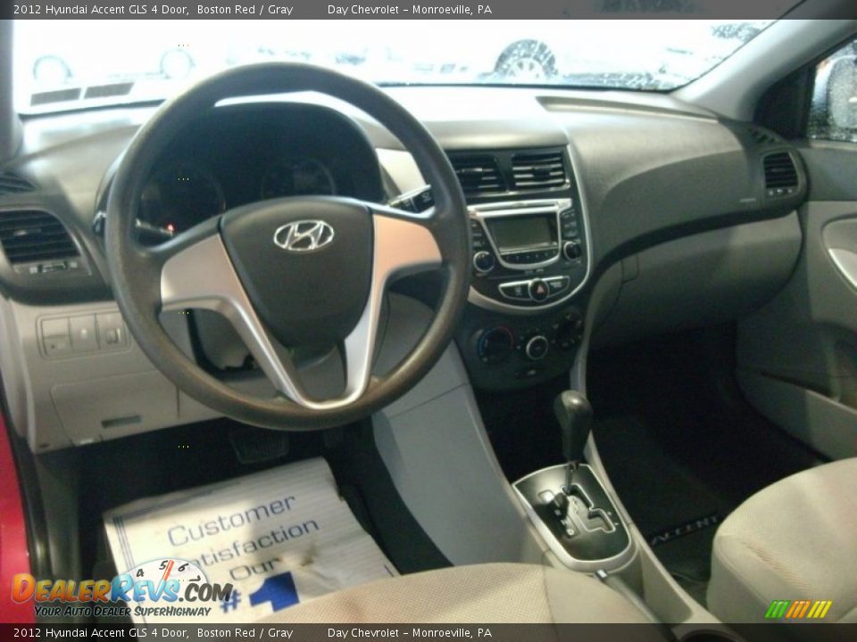 2012 Hyundai Accent GLS 4 Door Boston Red / Gray Photo #7