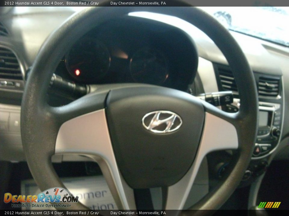 2012 Hyundai Accent GLS 4 Door Boston Red / Gray Photo #10