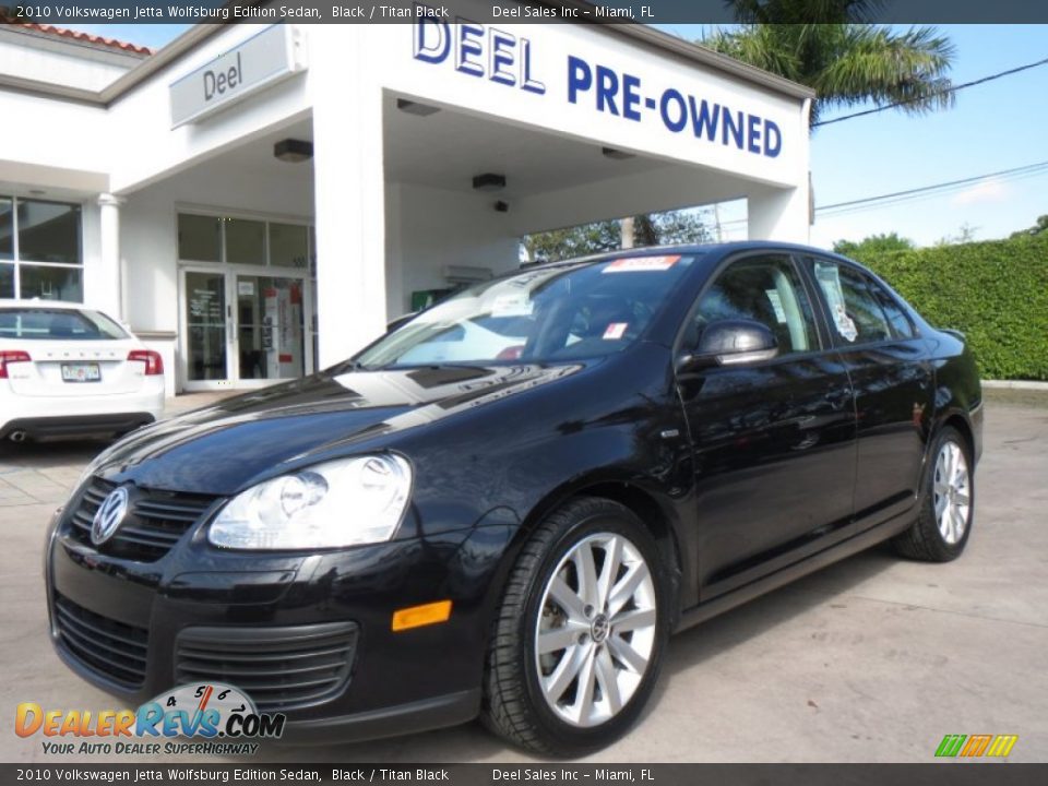2010 Volkswagen Jetta Wolfsburg Edition Sedan Black / Titan Black Photo #1