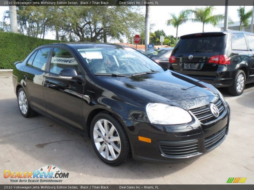 2010 Volkswagen Jetta Wolfsburg Edition Sedan Black / Titan Black Photo #7