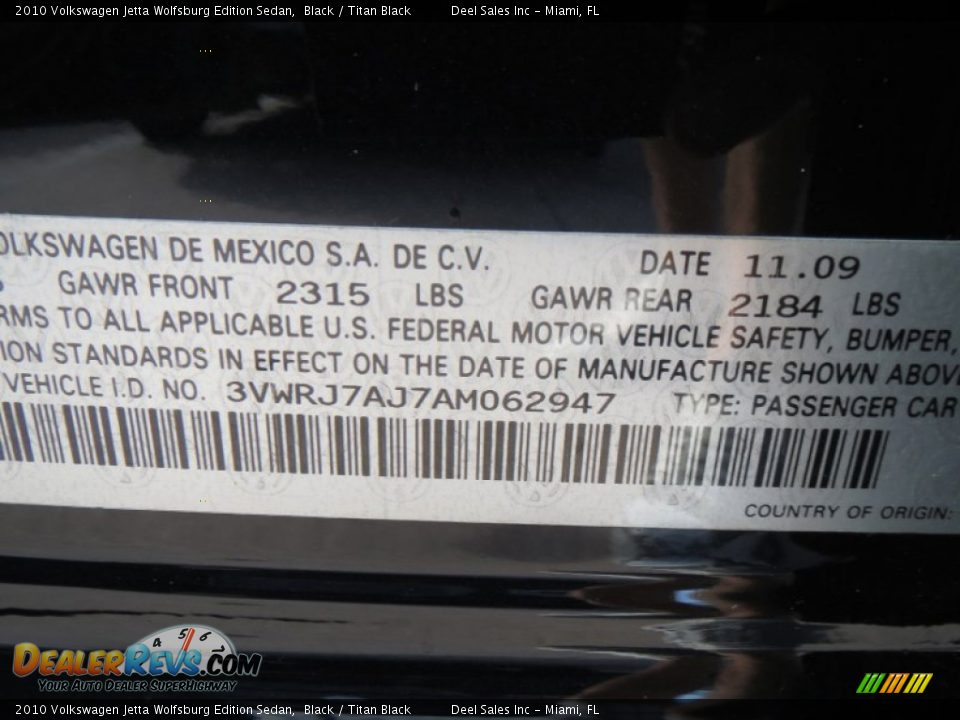 2010 Volkswagen Jetta Wolfsburg Edition Sedan Black / Titan Black Photo #14