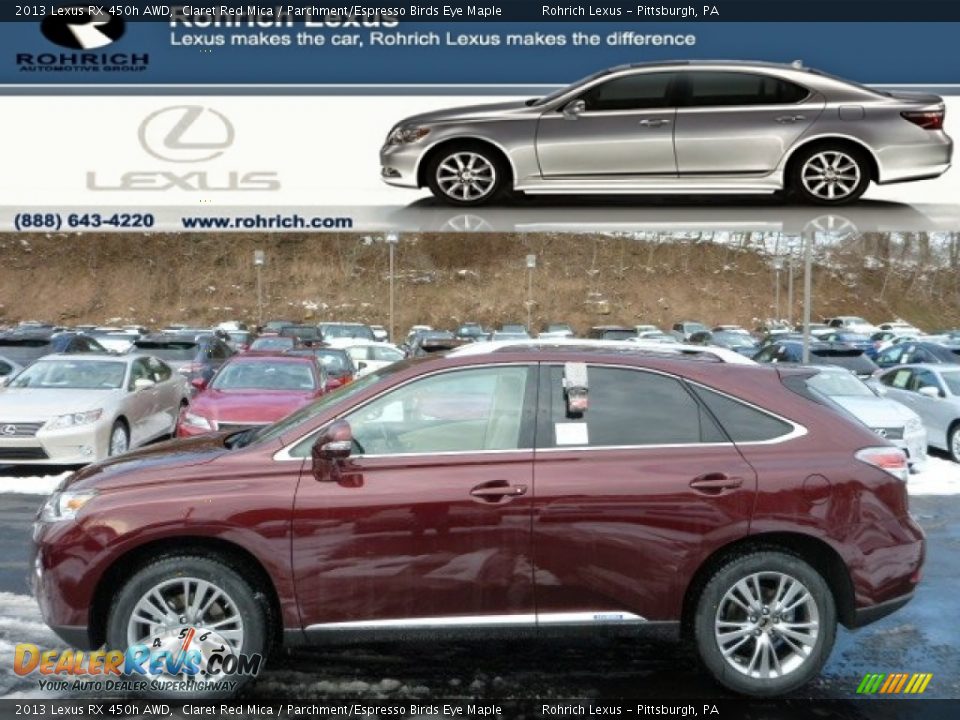 2013 Lexus RX 450h AWD Claret Red Mica / Parchment/Espresso Birds Eye Maple Photo #1