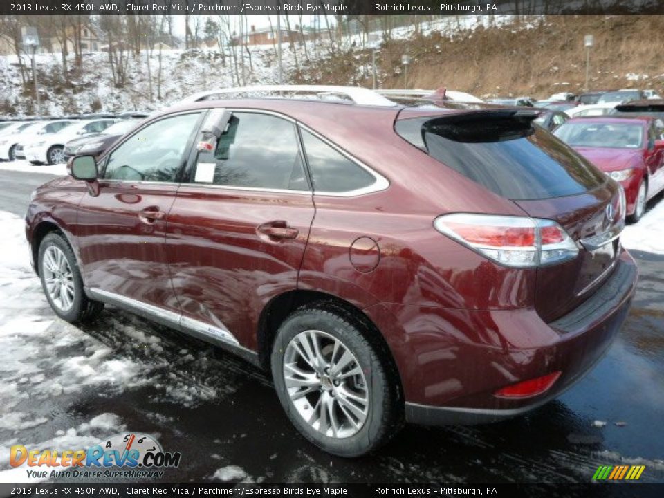 2013 Lexus RX 450h AWD Claret Red Mica / Parchment/Espresso Birds Eye Maple Photo #2