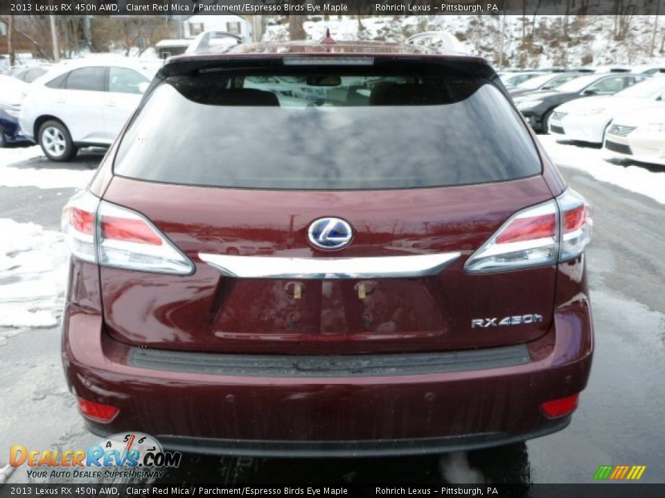 2013 Lexus RX 450h AWD Claret Red Mica / Parchment/Espresso Birds Eye Maple Photo #3