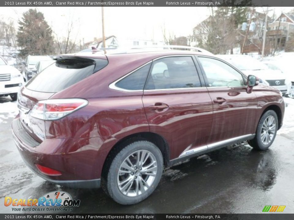 2013 Lexus RX 450h AWD Claret Red Mica / Parchment/Espresso Birds Eye Maple Photo #4