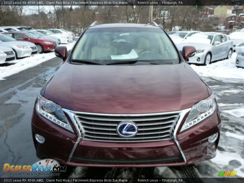 2013 Lexus RX 450h AWD Claret Red Mica / Parchment/Espresso Birds Eye Maple Photo #7