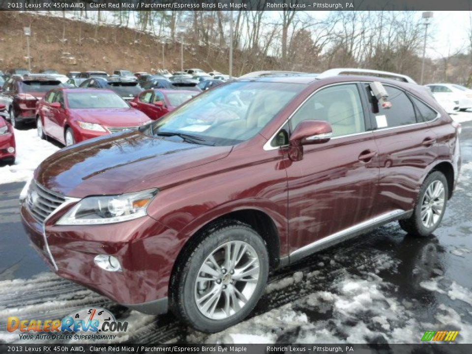 2013 Lexus RX 450h AWD Claret Red Mica / Parchment/Espresso Birds Eye Maple Photo #8