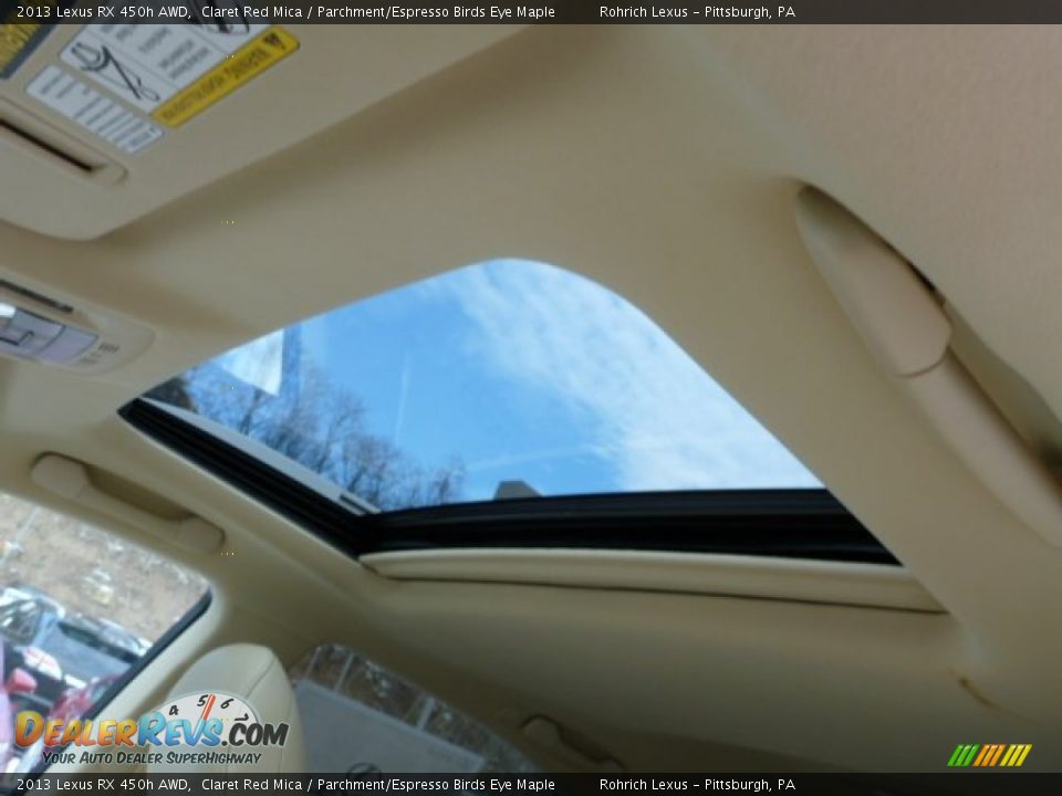 2013 Lexus RX 450h AWD Claret Red Mica / Parchment/Espresso Birds Eye Maple Photo #15