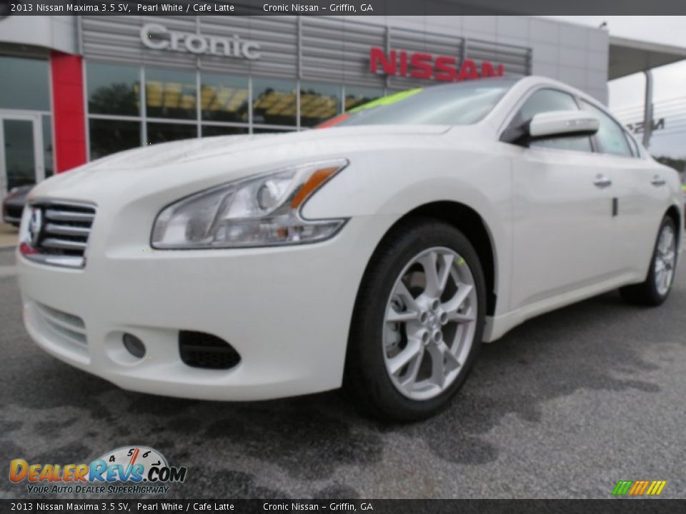 2013 Nissan Maxima 3.5 SV Pearl White / Cafe Latte Photo #1