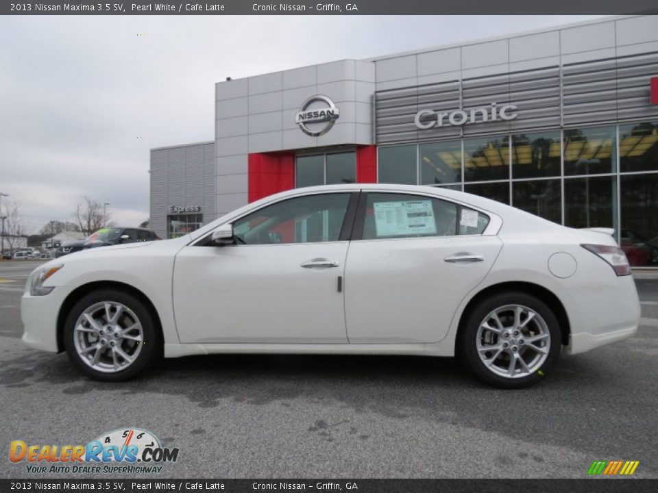 2013 Nissan Maxima 3.5 SV Pearl White / Cafe Latte Photo #2