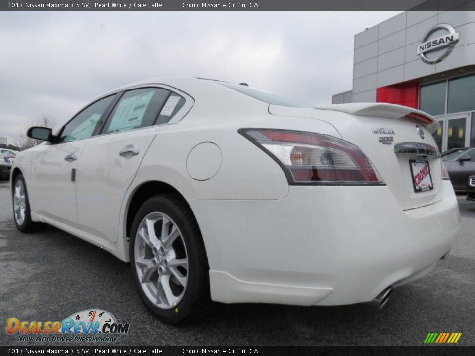 2013 Nissan Maxima 3.5 SV Pearl White / Cafe Latte Photo #3