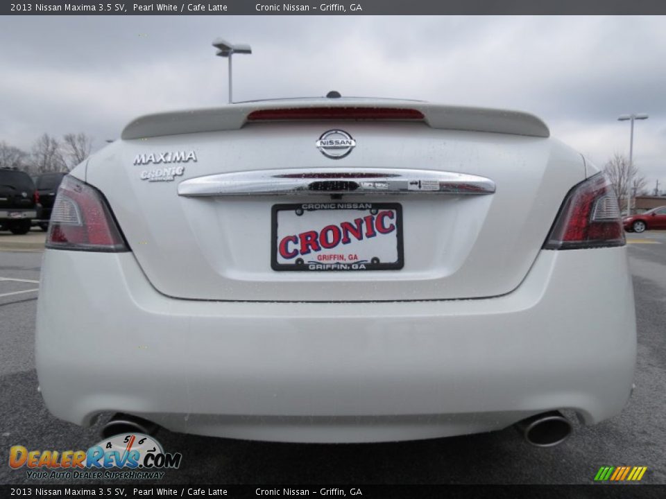 2013 Nissan Maxima 3.5 SV Pearl White / Cafe Latte Photo #4