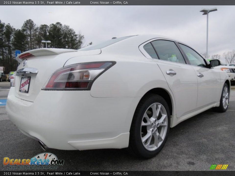 2013 Nissan Maxima 3.5 SV Pearl White / Cafe Latte Photo #5