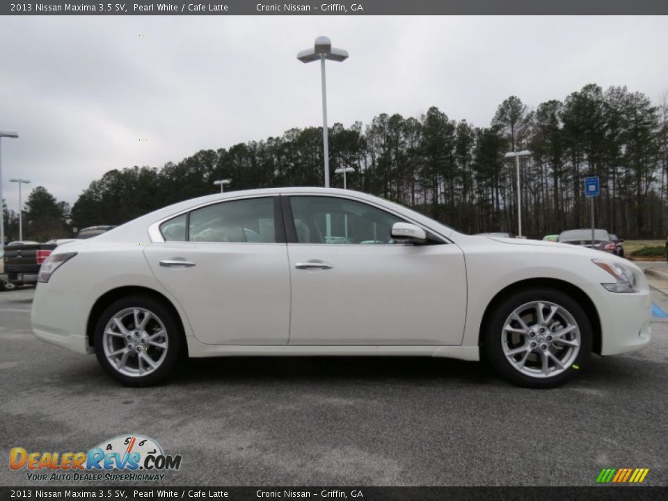 2013 Nissan Maxima 3.5 SV Pearl White / Cafe Latte Photo #6