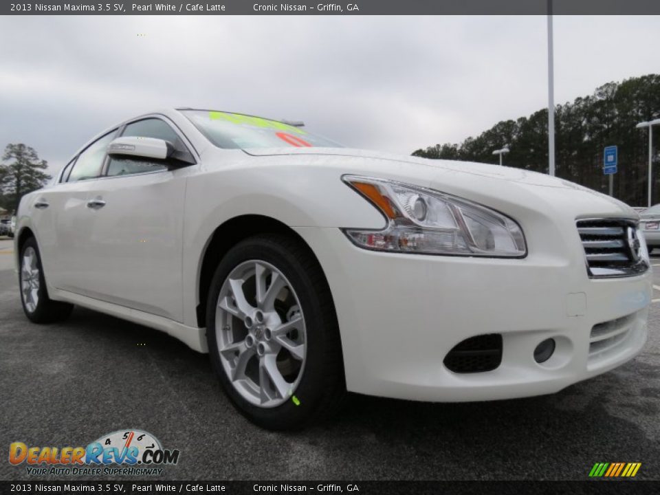 2013 Nissan Maxima 3.5 SV Pearl White / Cafe Latte Photo #7